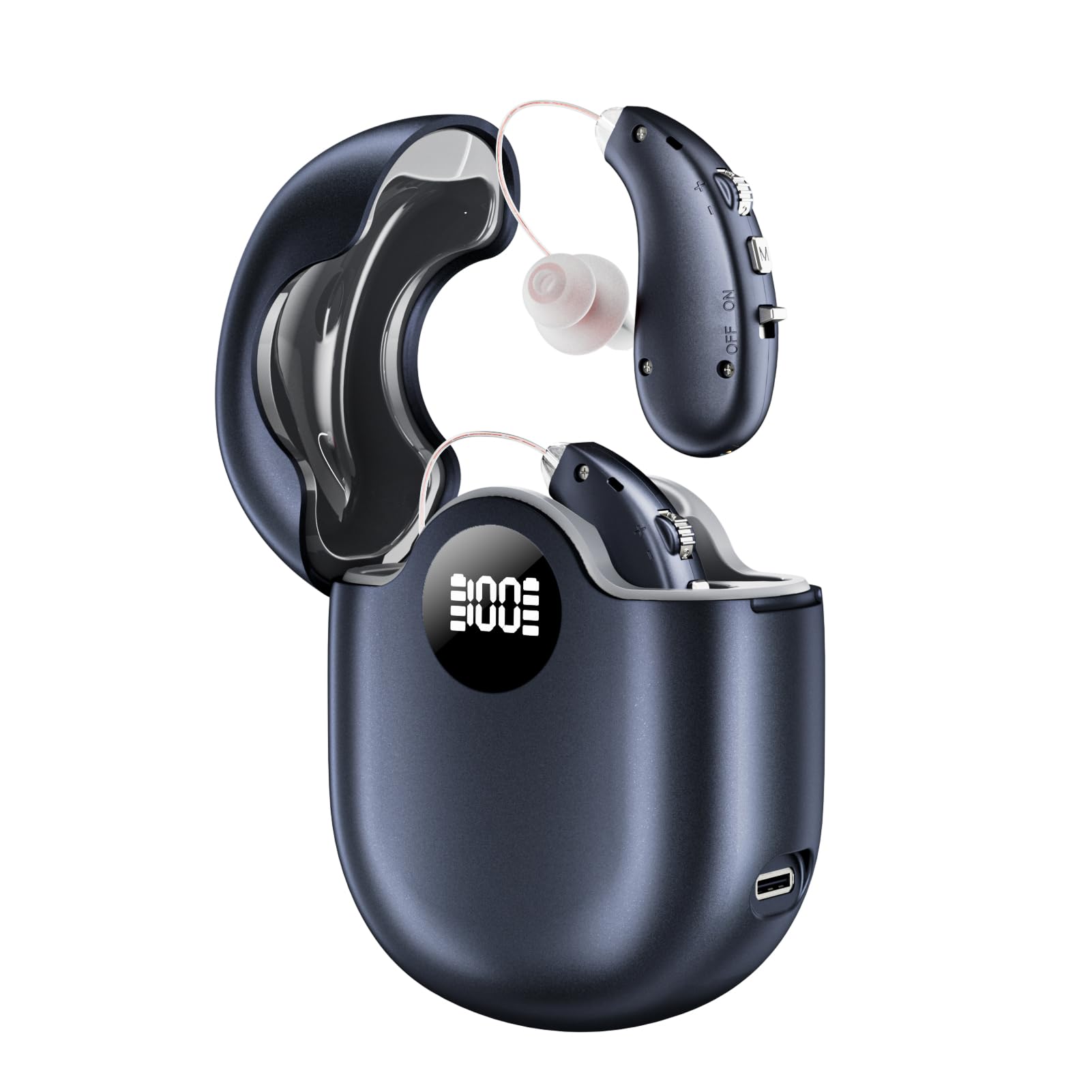 Hearing Amplifier for Hearing Loss 16-Channel Digital Chip for Clear Speech, Intelligent Noise Reduction & Anti-Howling, Invisible Comfortable 80Hrs Rechargeable Hearing Aid
