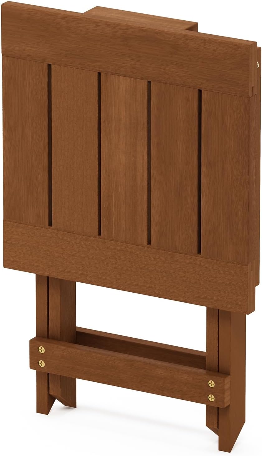 Furinno TIOMAN Folding Outdoor Side Table, Wooden Patio End Table for Garden, Porch, Balcony, Teak Oil, Light Wood