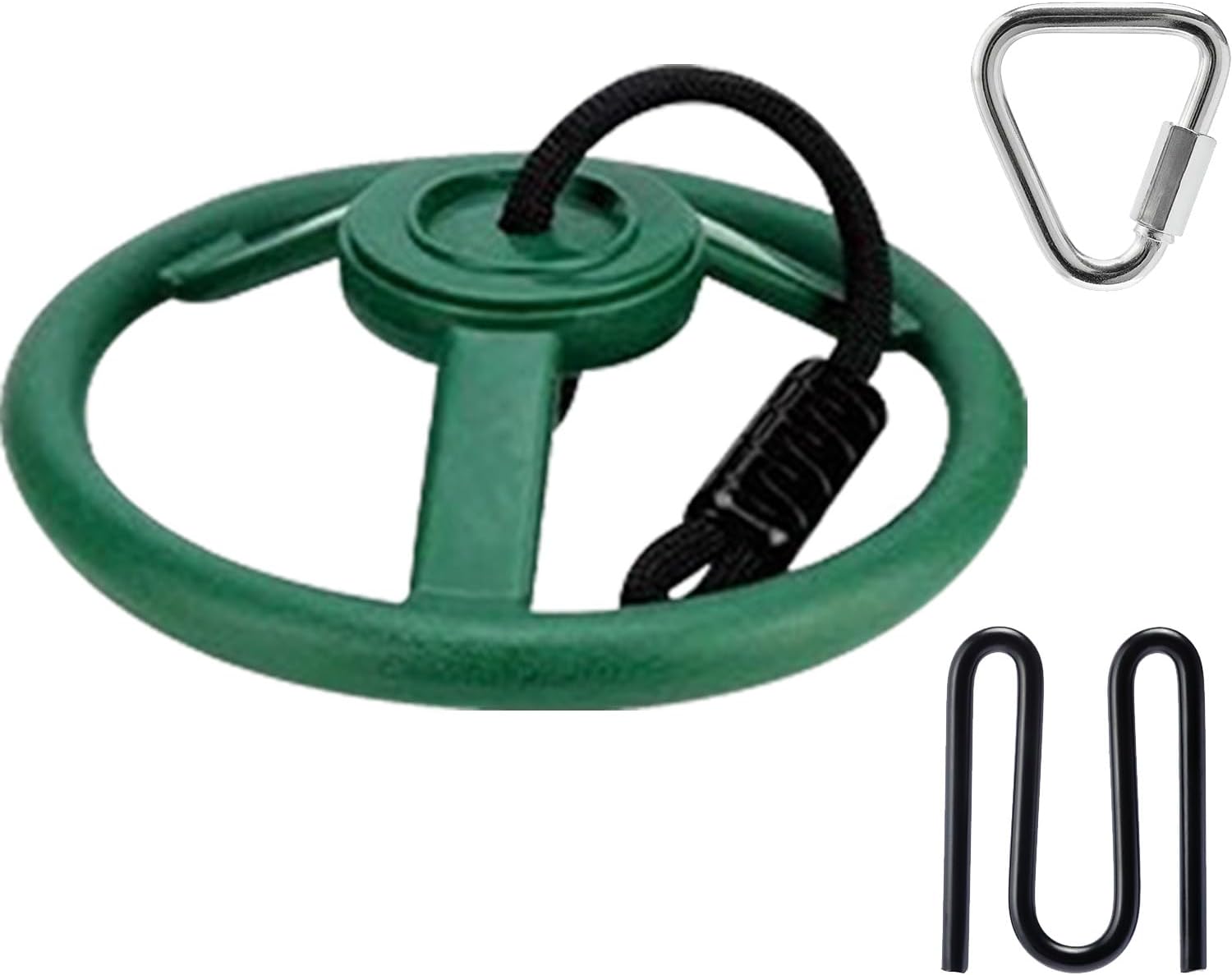 Hyponix Sporting Ninja Warrior Obstacle Expansion Bundle – Spinning Wheel, 2 Wooden Balls & 3 Triangle Holds | Compatible with Monkey Line & Gorilla Line | Durable Buckles, Carabiners, Easy Setup