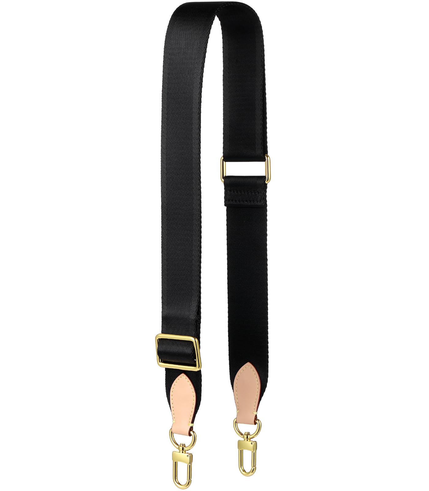 YAZHIMI Adjustable Soft Crossbody Strap for Pochette Accessories Replacement, Wide Canvas Strap for Designer Purse, Black