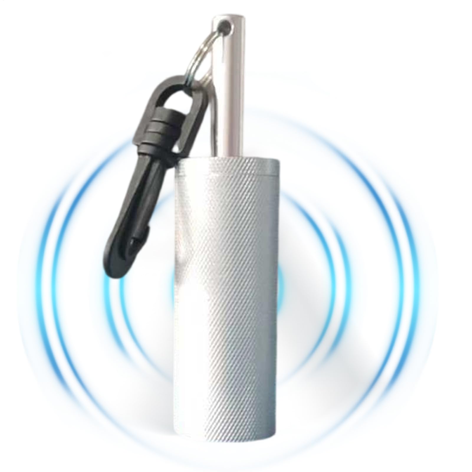 Shaker de plongée – d'aluminium 12 x 3 cm | Bâton de signal sonore | Cloche à haute fréquence | Outil de plongée de communication avec crochet | Formation de sauvetage sous- par faible