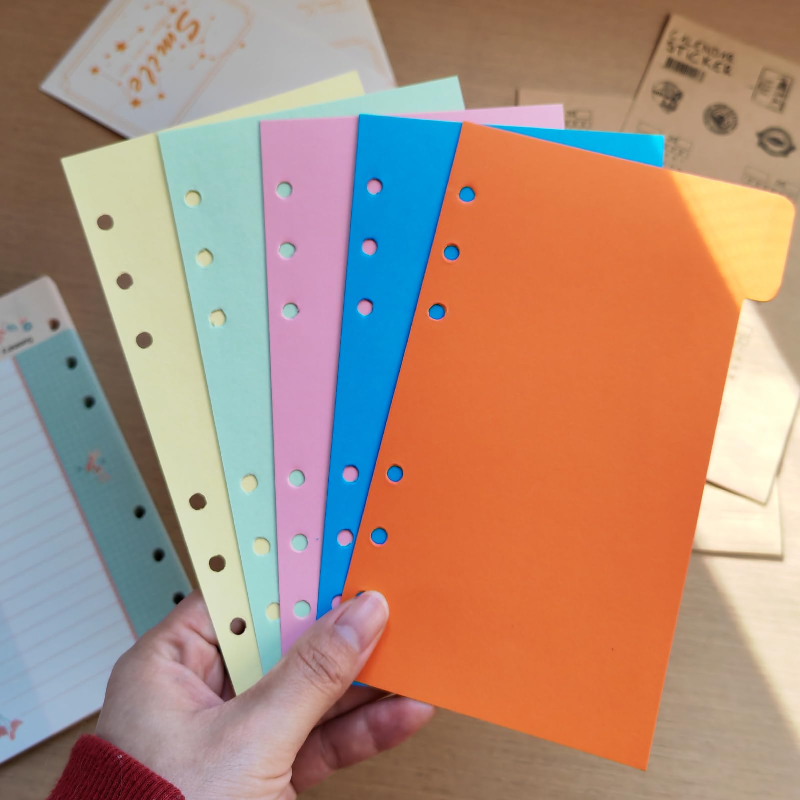 Amazon | DY.2ten インデックス A6 6穴 5山 2組 カラー ペーパー