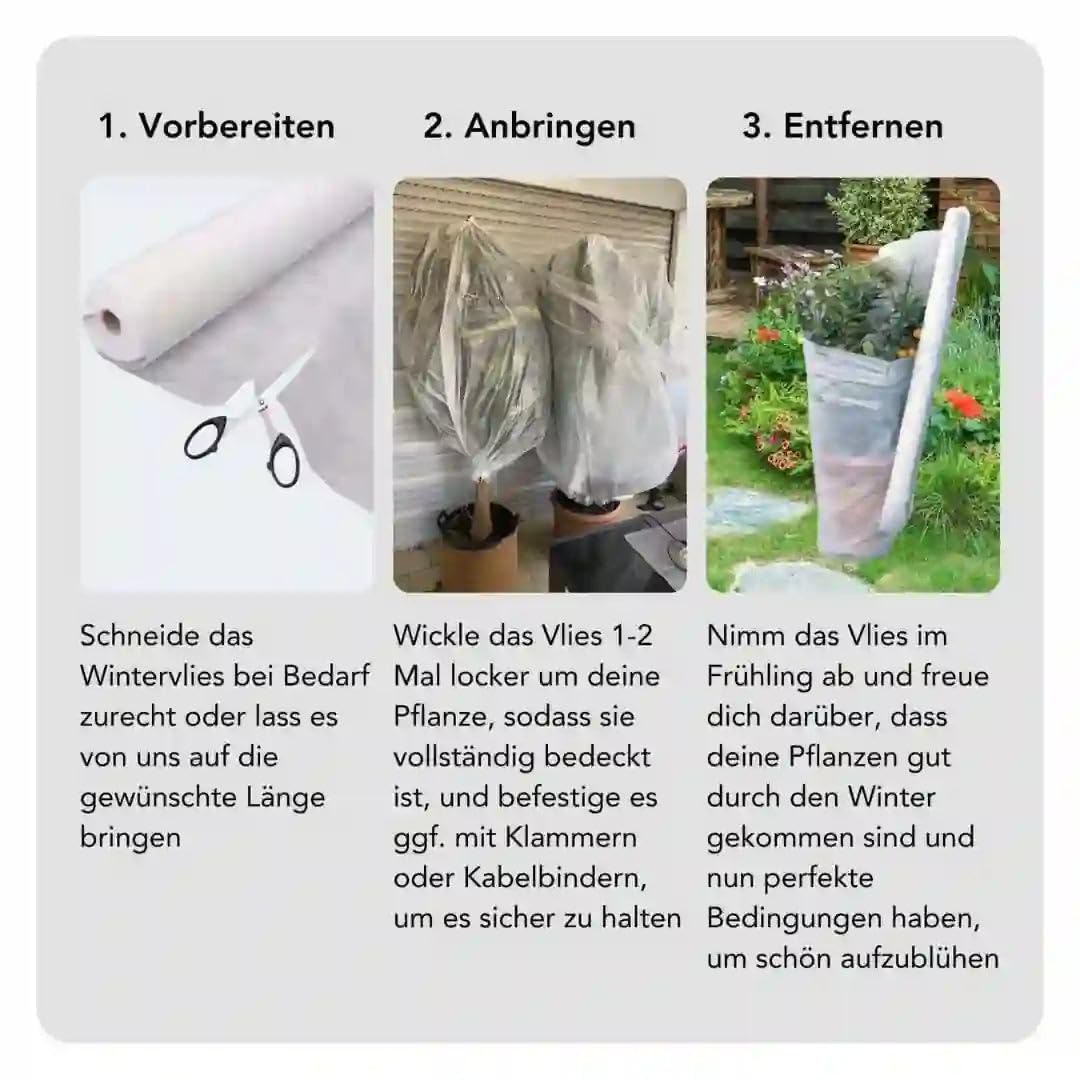Florade Wintervlies | Thermovlies & Frostschutz für Pflanzen | 19 g/m² Leichter · 30 g/m² mittlerer · 50 g/m² starker Schutz | atmungsaktiv, UV-stabil | Breite 1,6 & 3,2 m, bis 100 m