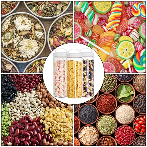 Lawei 4 Pack Clear Plastic Jars With Lids - 50 Oz Tall Clear Empty Plastic Jars Plastic Food Storage Jars For Food & Home Storage #TOP3