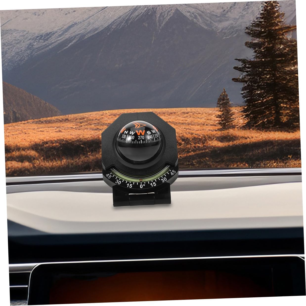 2pcs Car Mount Compass and Inclinometer Dashboard Ball High Precision Auto Marine Navigation Tool for Vehicle Windshield and Offroad Use
