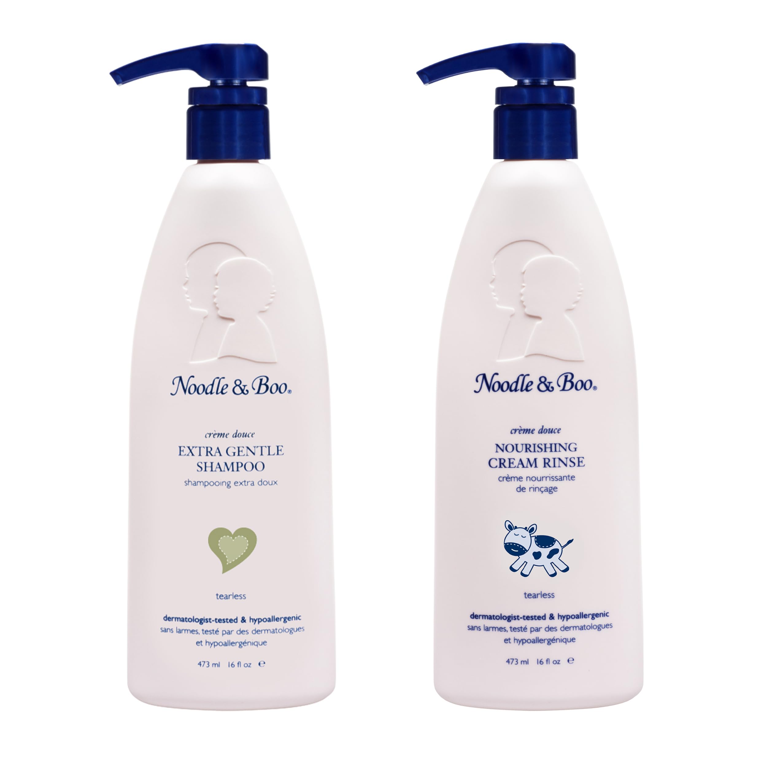Noodle & Boo Extra Gentle Baby Shampoo and Conditioner Set | Tear-Free, Hypoallergenic, Plant-Based, Pediatrician-Tested | Gentle Hair Care for Sensitive Scalps & Delicate Hair, 16 fl oz Each