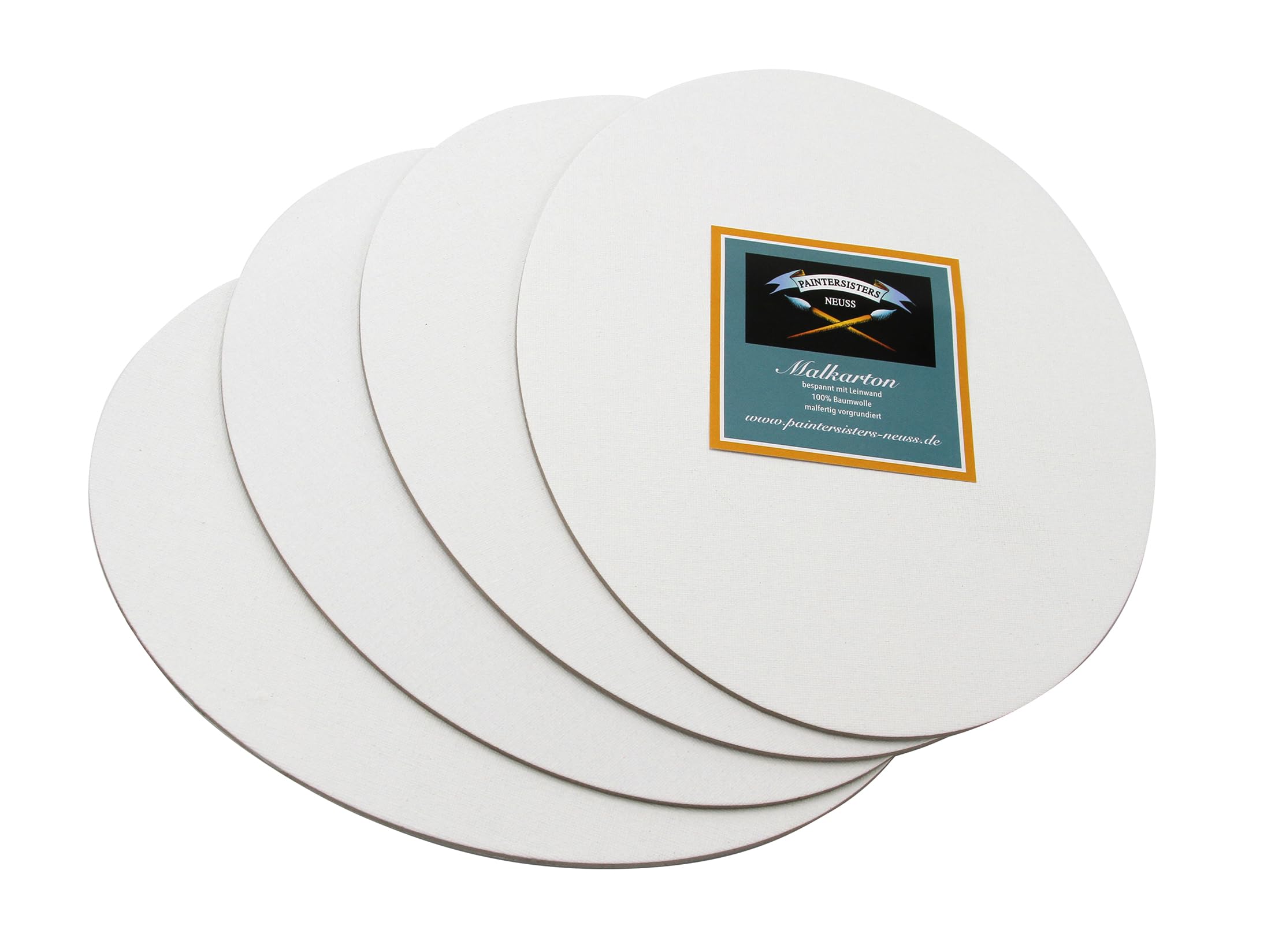 Set 4 Cartoncini Da Pittura Ovali 24x30cm - Tela 320g/m² Per Acrilico E Olio - Foto 6