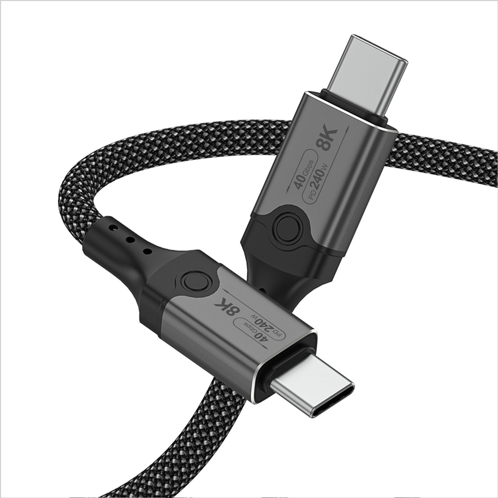Unillous USB 4 Cable for Thunderbolt 4 Cable 5FT, 40Gbps Data Sync, 8K/6K@60Hz, 240W Charging, USB C to USB C Thunderbolt Cable, Compatible for MacBook, SSD, Docking, iPhone 16,eGPU