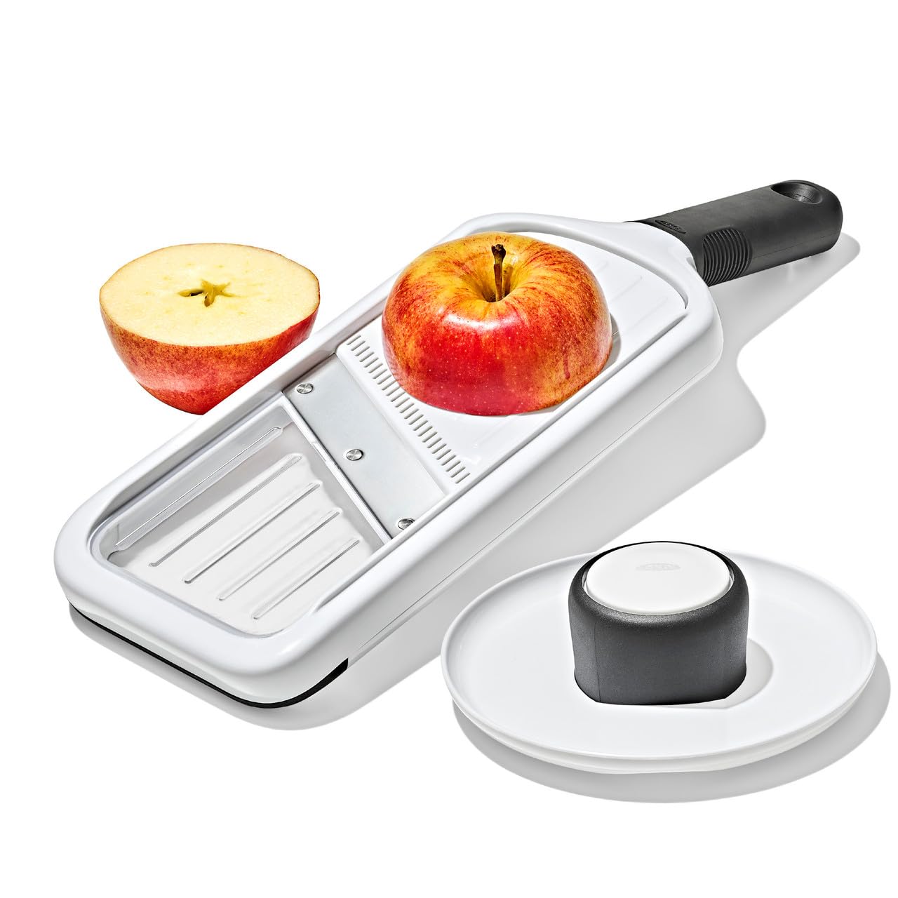 Mandolina OXO Good Grips portatile con lama regolabile 5 posizioni per affettare e julienne, impugnatura antiscivolo, lavabile in lavastoviglie, facile da riporre