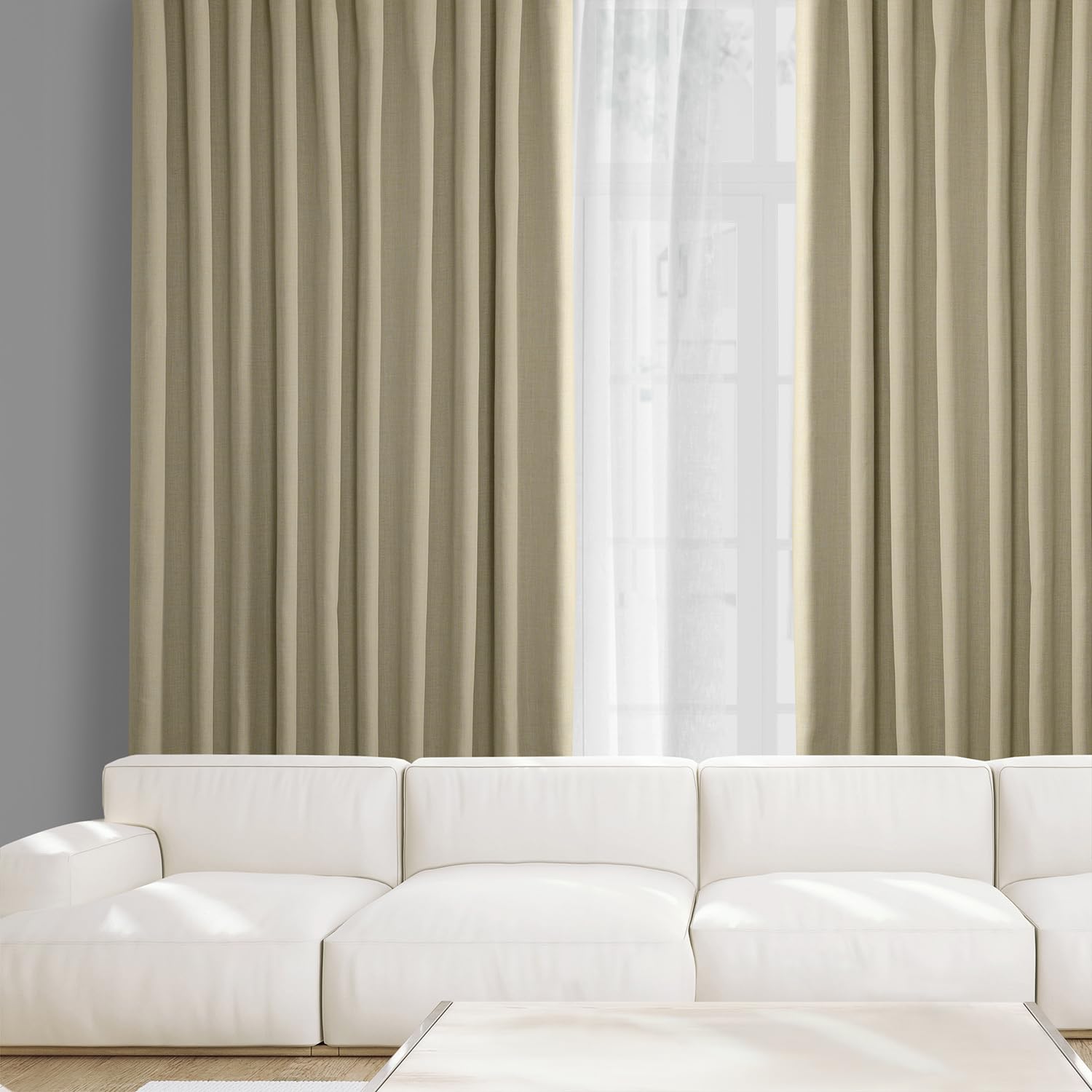 HPD Half Price Drapes Faux Linen Room Darkening Curtains - Image 4