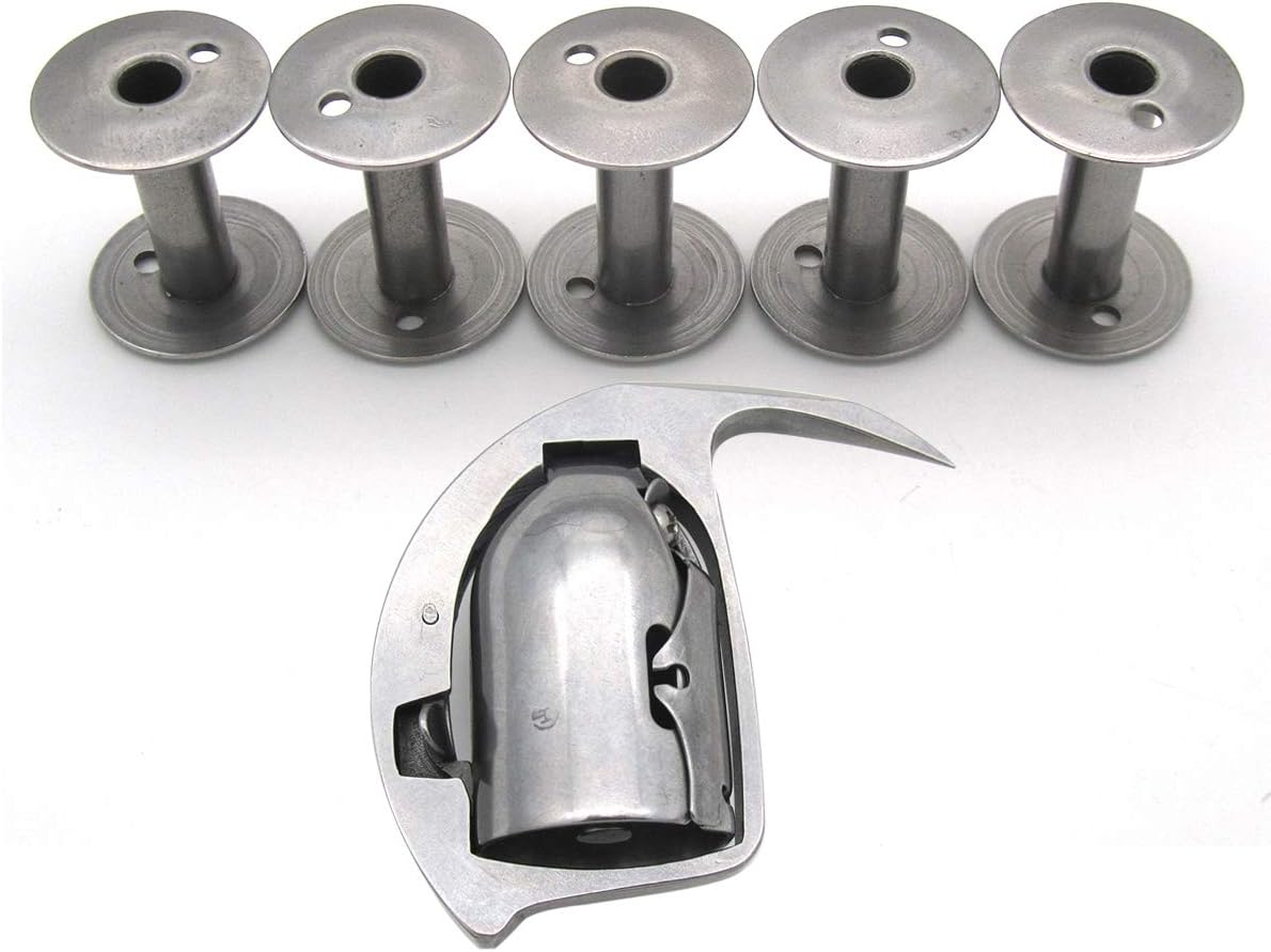 CKPSMS Brand -#58525+11910 1PCS Shuttle Hook and 5PCS Shuttle BOBBINS Compatible with Singer 7 Class (7-9 7-34 7-48 97-10) Sewing Machine