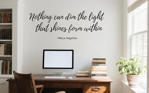 Miniatura 4 de Calcomanías de pared con citas inspiradoras, nada puede atenuar la luz que brilla desde dentro, calcomanías de palabras inspiradoras, mural de