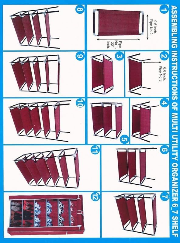 Image of 6 Layer Plastic Shoe Rack | Space Saving Multi Tier Shoe Stand Organizer for Home, Bedroom & Entryway | Durable Waterproof DIY Footwear Storage Rack for Men Women & Kids (Black) | Space-saving 6 layer shoe rack for home