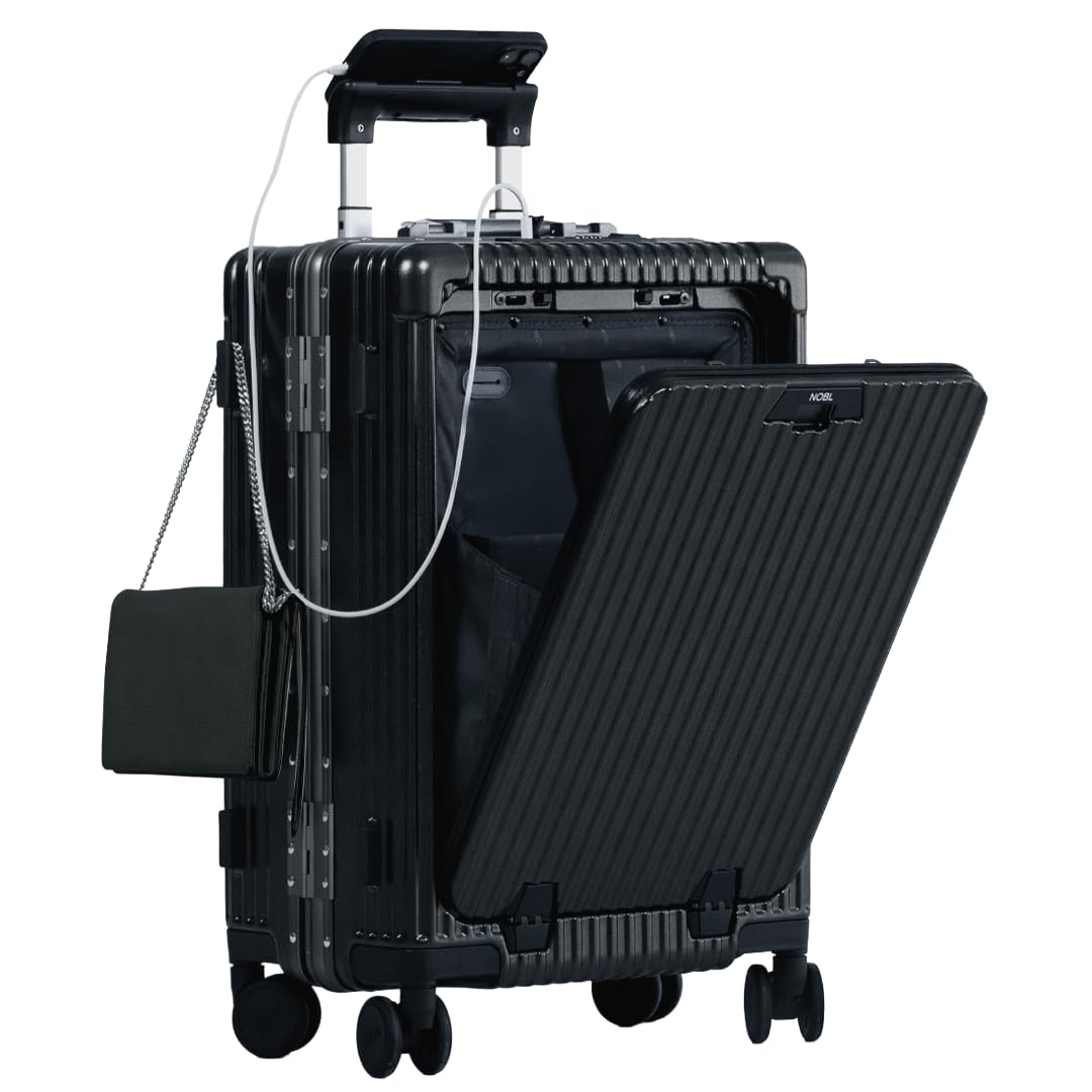 NOBL Travel Carry On Luggage Noble Zipperless Aluminum Frame PC Hard Shell Suitcase 20 8x15x8 7 Airline Approved