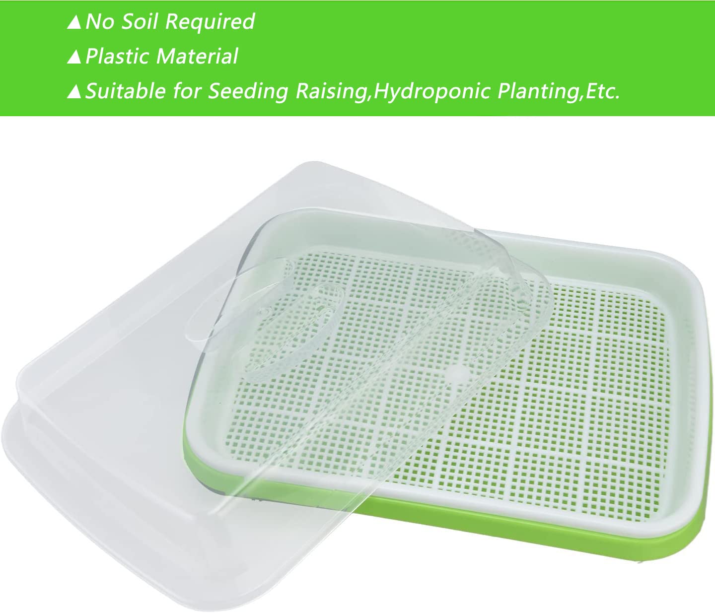 6 Pièces Plateau de Germination,Germoir avec Couvercle,Bac à Semis, Plateau Semis, Plateau de Propagateur de Graines,pour la Plantation Germes Soja et Germes Haricot Mungo