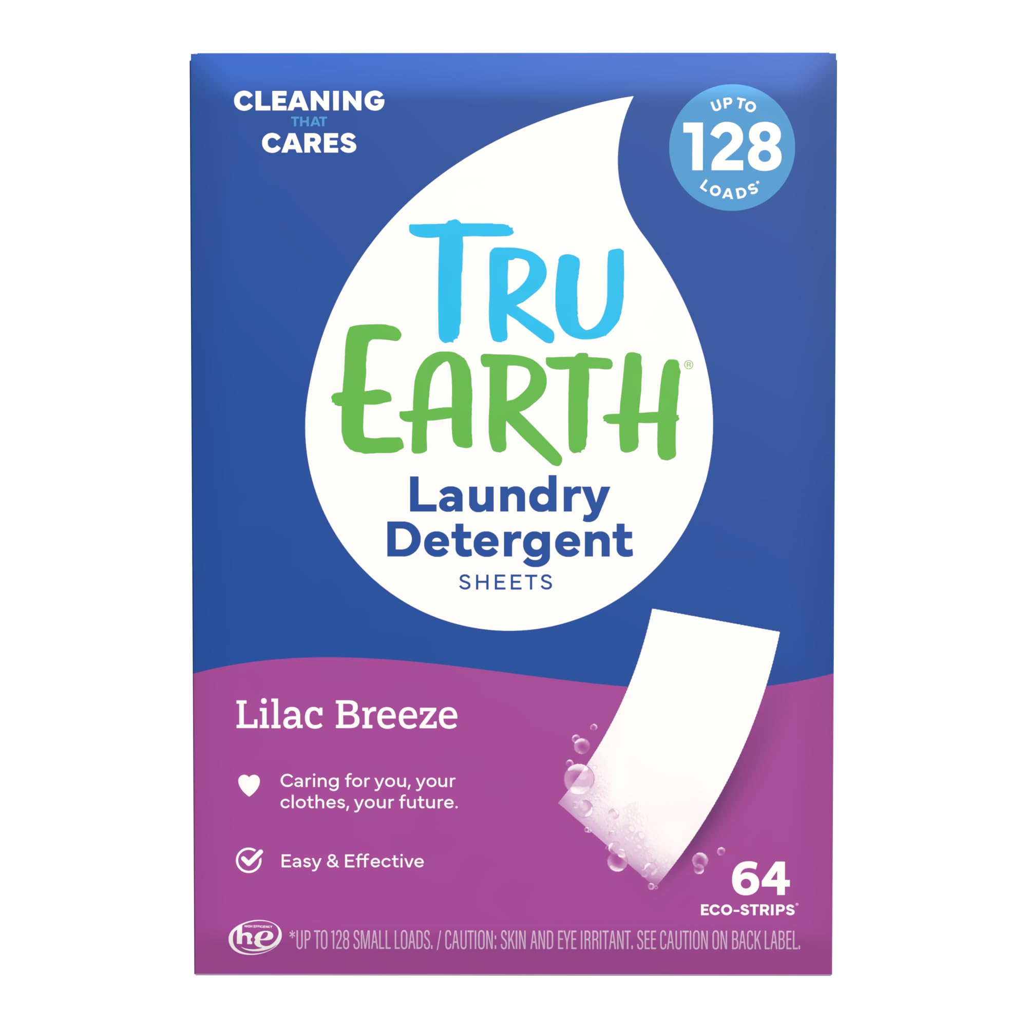 Tru Earth Dry Laundry Detergent, Lilac Breeze, 128 Loads