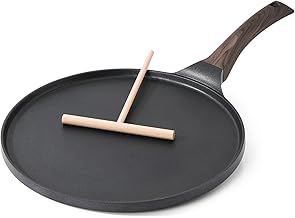 SENSARTE Black Crepe Pan 30 cm Non-Stick Pan Omlette Pan Pancake Flat Pan with Swiss Granite Non-Stick Coating, Bakelite Handle, Induction Compatible, PFOA PFOS Free