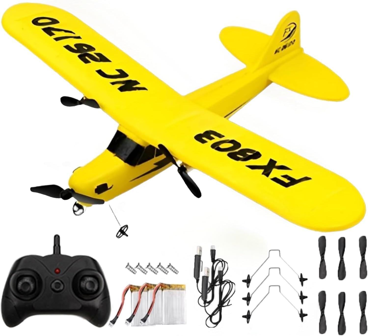 RC Airplane 2.4GHz Remote Control Airplane Gyro Easy to Fly Birthday for Beginner Kids Boys (Yellow) RC Airplane 2.4GHz Remote Control Airplane Gyro Easy to Fly Birthday for Beginner Kids Boys (Yellow)