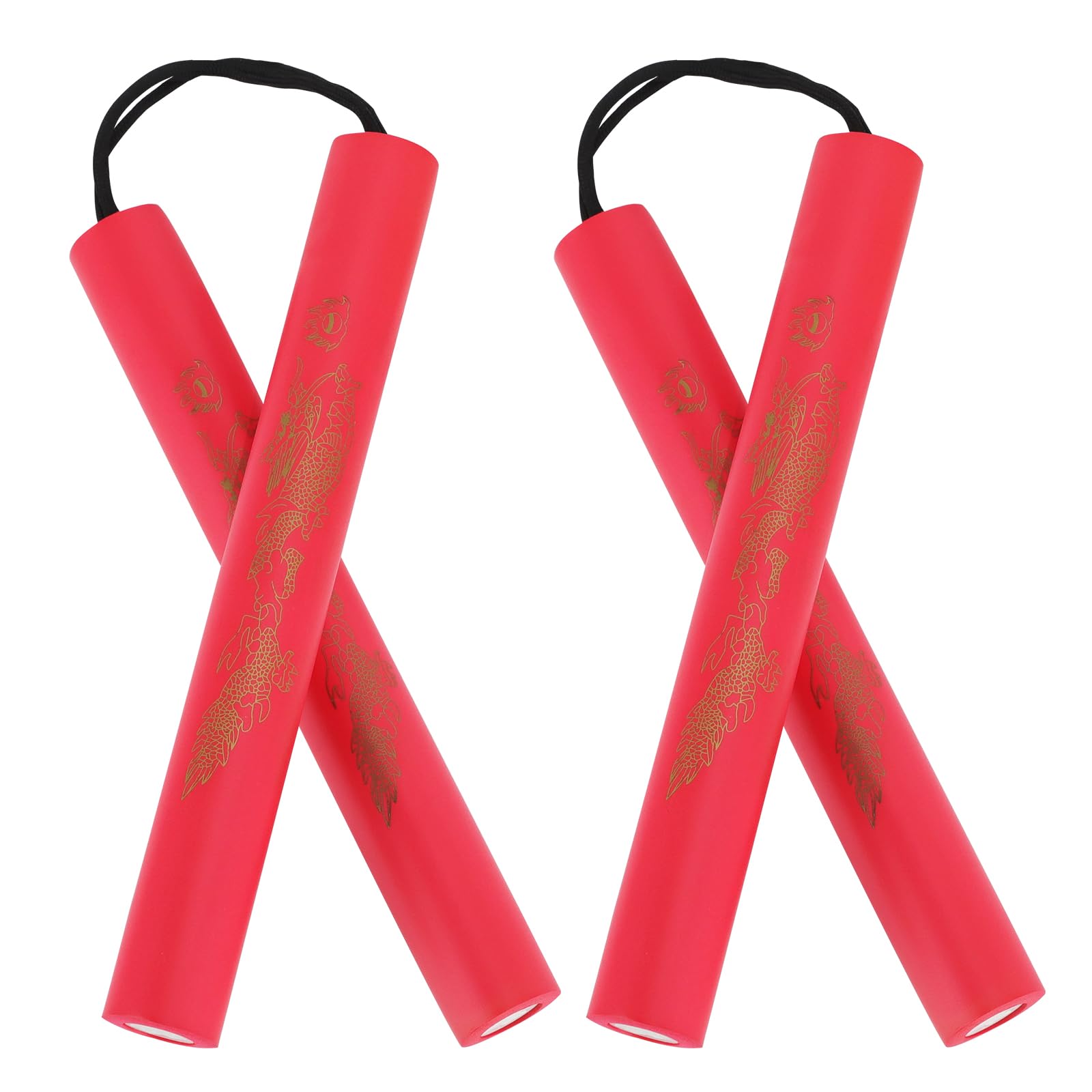 ZDNT 2 Pairs Foam Nunchucks,Safety Practice Nunchaku with Rope,Martial Arts Nunchucks,Foam Training Nunchucks Portable Training Nunchuck Foam Martial Arts Nunchucks for Kids and Beginners (Red) โ image 1