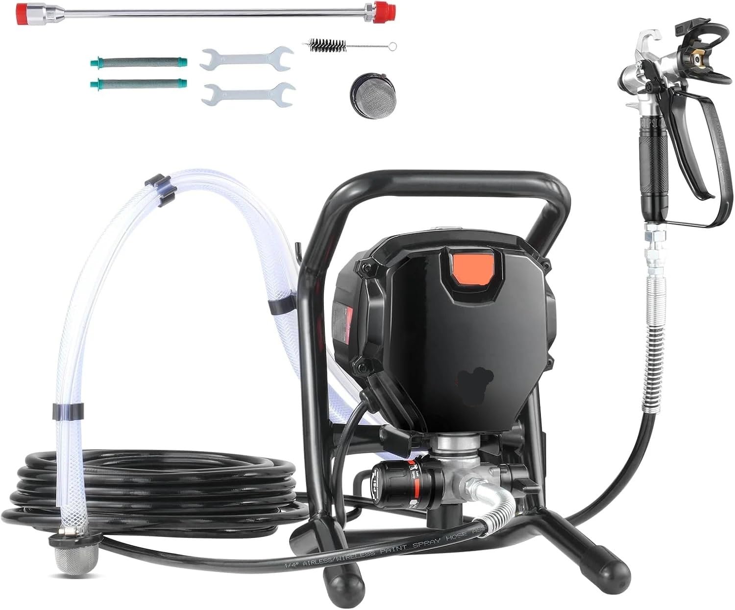 Pulverizador de pintura sin aire 750 W con soporte, 3000 PSI alta eficiencia, pulverizador eléctrico, efecto fino y uniforme Revestimiento de pared