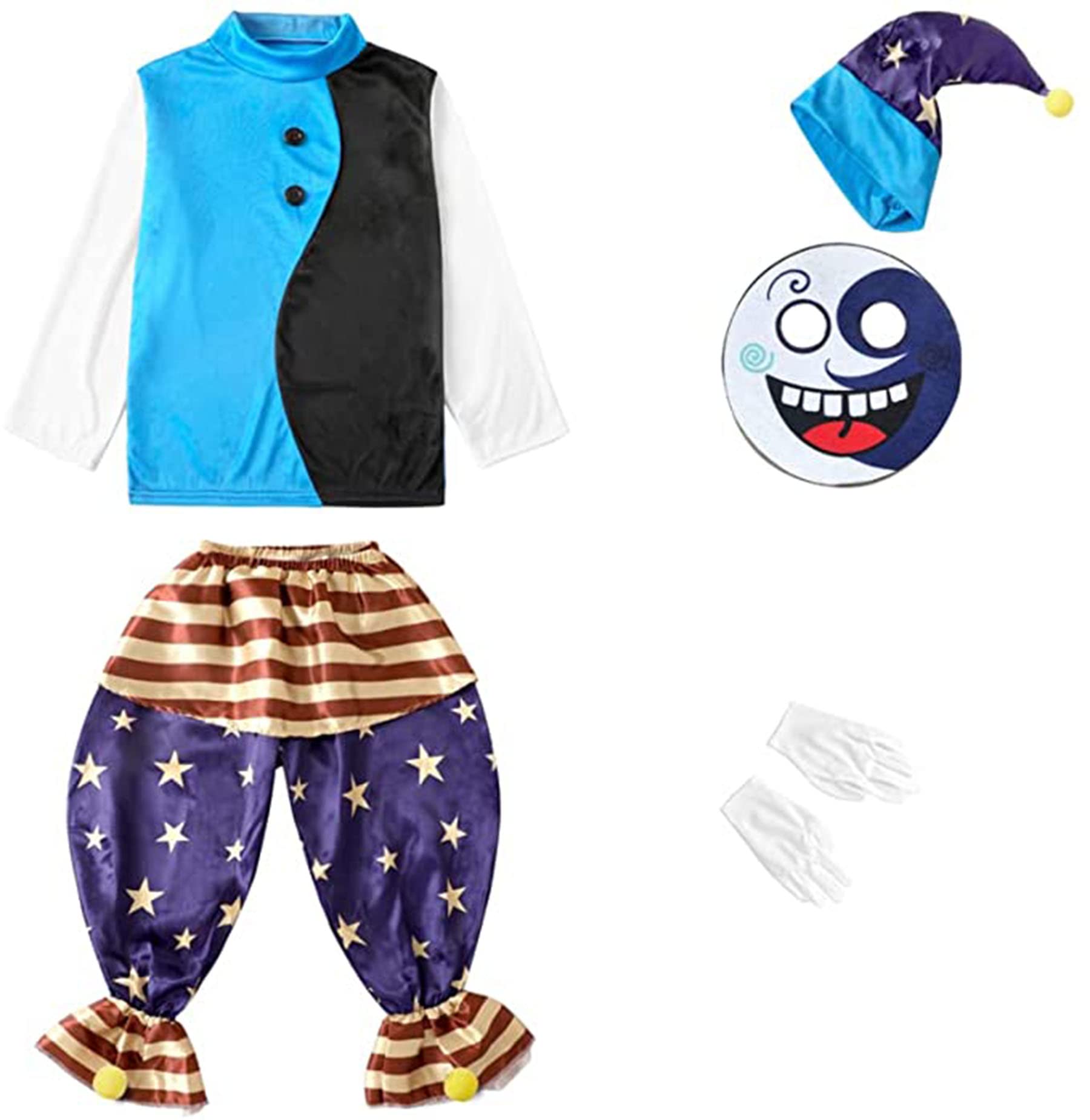 Buy FNAF Clown Cosplay Costume,Horror Game Moondrop Sundrop Clown