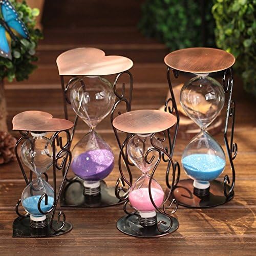 Lotefong Plum Blossom Copper Art Creative Furniture Decorative Ornaments, 12 Cm Heart-Shaped Base, Purple Hourglass