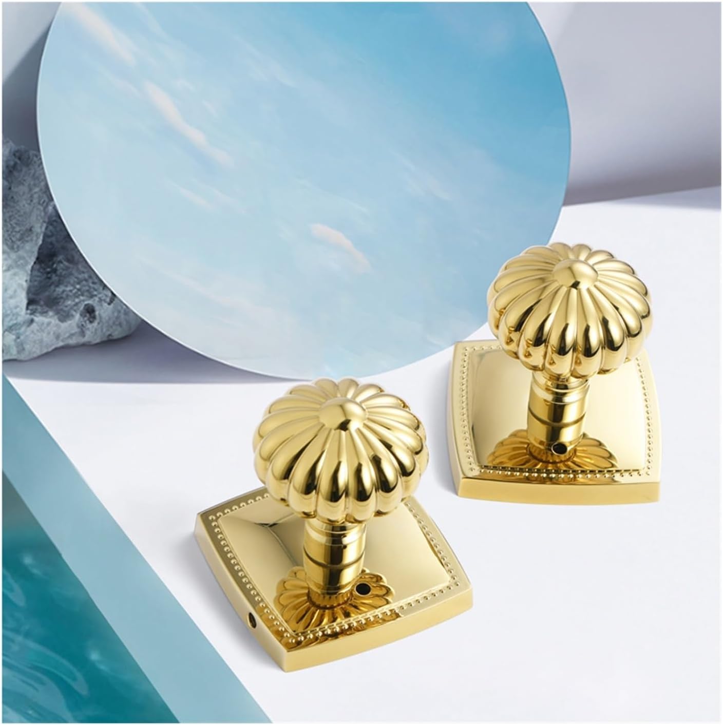 European Style Golden Door Lock Retro Light Luxury Ball Lock Indoor Door Lock Bathroom Bathroom Silent Split Lock(182Golden Door Lock)
