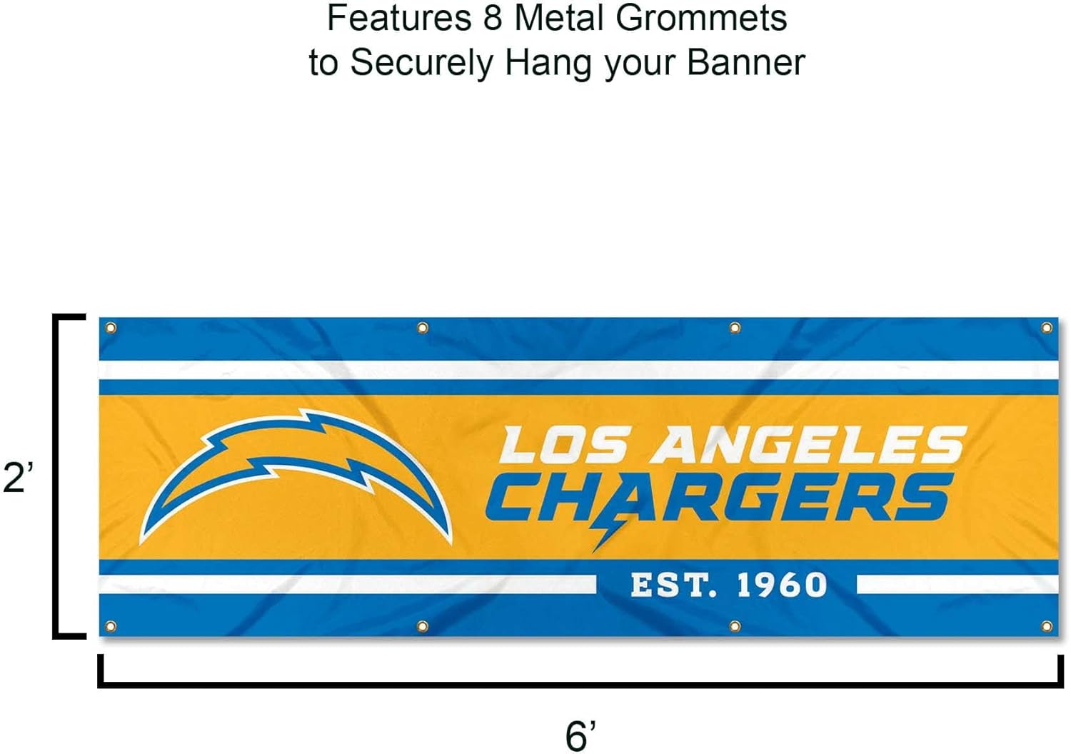Los Angeles Chargers Large 2x6 Foot Banner - Image 3