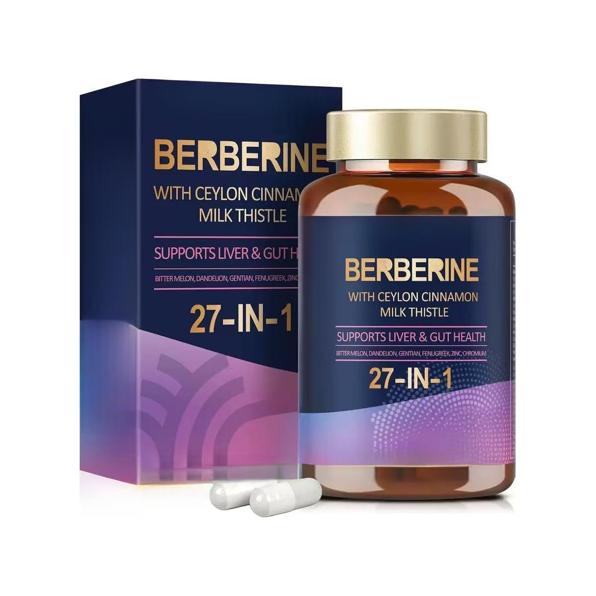 Berberin, fördert die Gesundheit von Leber und Darm, stärkt das Immunsystem und hilft dabei, einen besseren Körperbau zu erreichen, für Männer und Frauen geeignet | Berberin mit Ceylon-Zimt