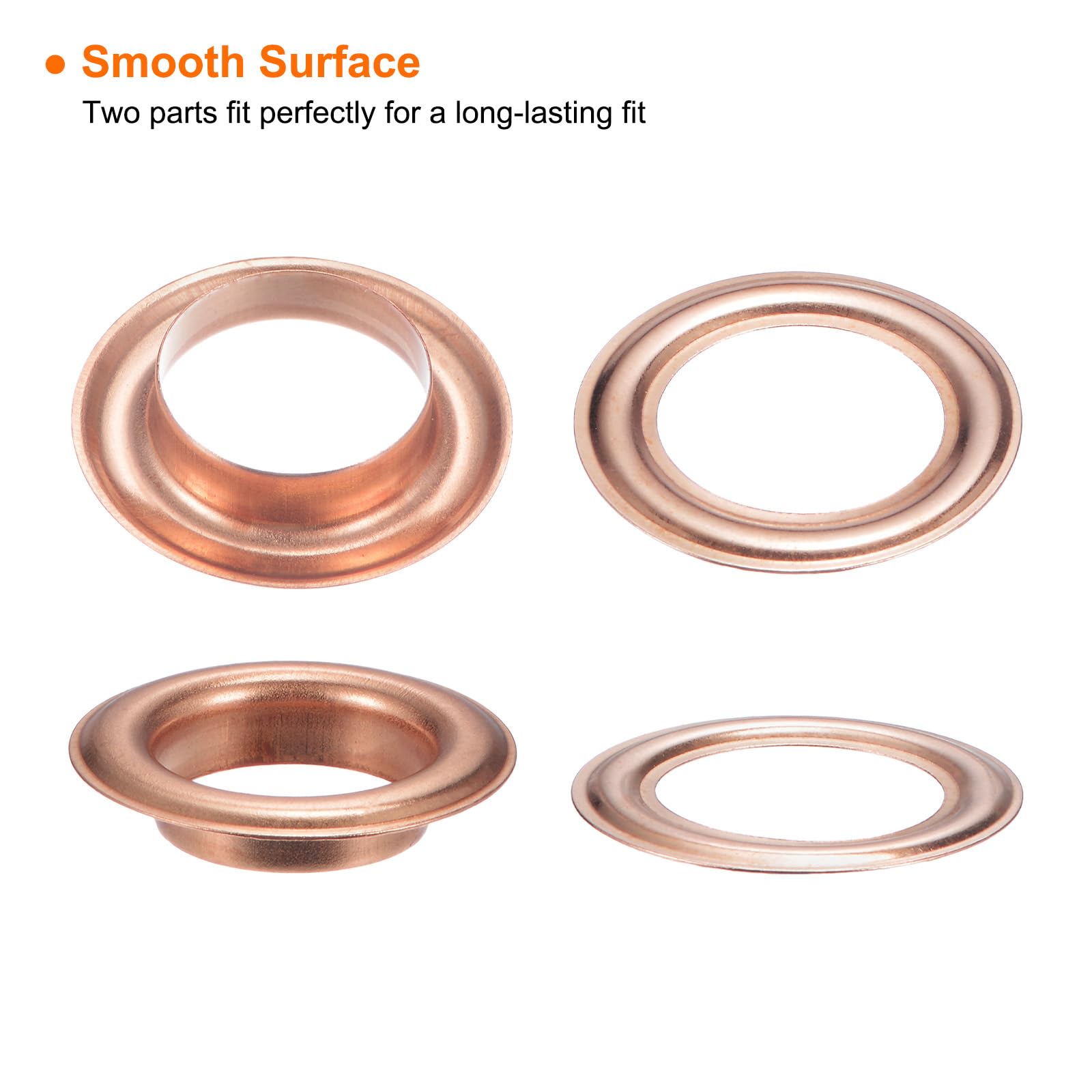 HARFINGTON 40-Pack Copper Grommet Eyelets With Washers – 20mm Inner Diameter, Silver Tone – For Fabric, Tarps, Leather, Curtains & DIY Crafts