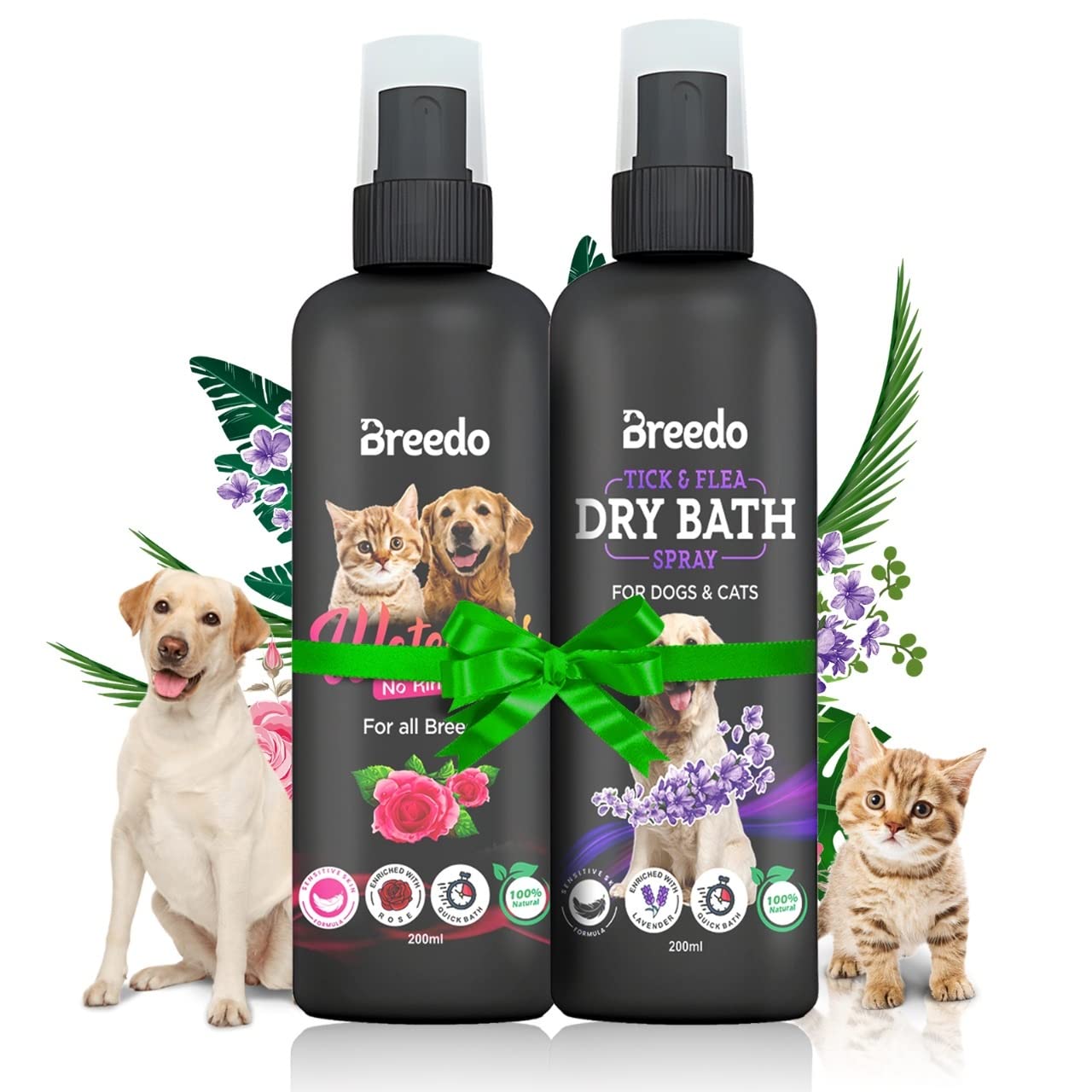 Breedo (Combo of 2) Cat Rose+Lavender Dry Bath Instant Conditioning Waterless Shampoo Spray for Cats & Puppy Dry/Waterless Cat Shampoo(400 ml)| Maintains Overall Skin Health,Shiny and Nourishing Hair (B0BP83CM6M) Amazon Price History, Amazon Price Tracker