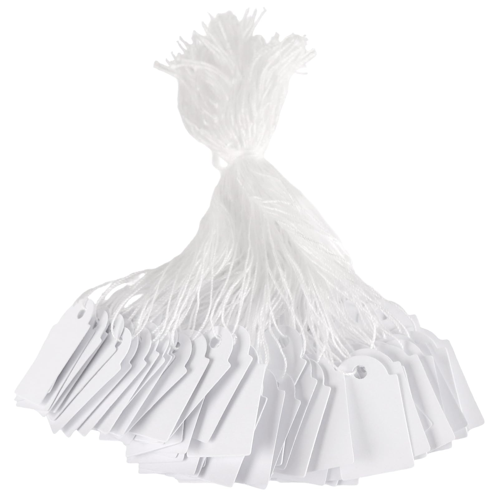 JAPCHET 2000 Pcs White Price Tags with String, 15x25mm Blank Clothing Product Labels for Product Clothing Price