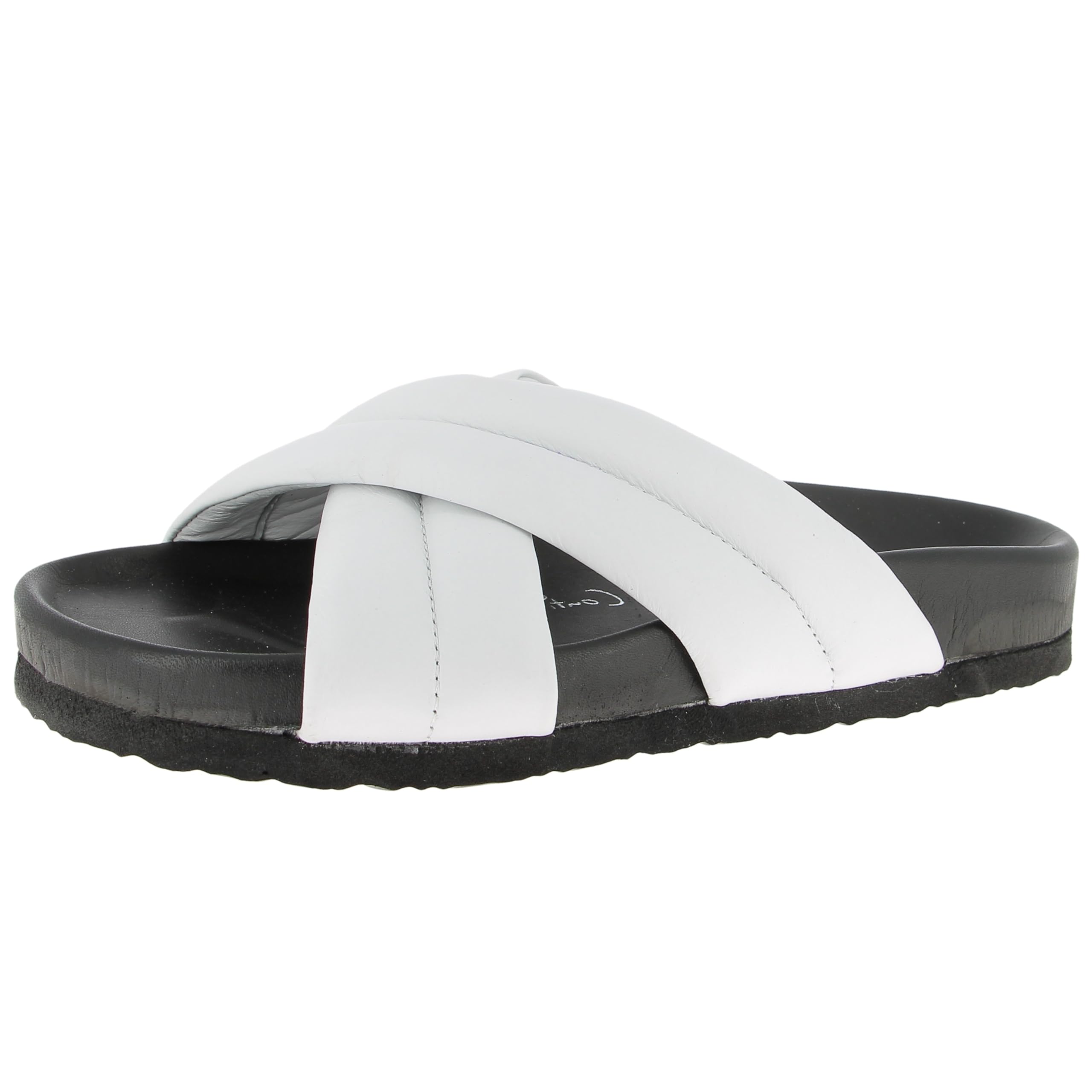 Andrea Conti Women's Damen Pantolette Loafer Flat, Black White, 6.5 UK