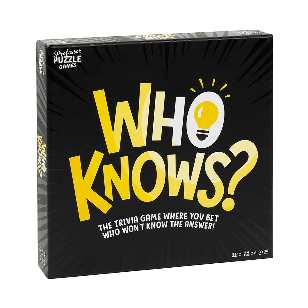 Professor Puzzle | Who Knows? | Trivia Games | Ages 12+ | 2-8 Players | 30 Minutes Playing Time