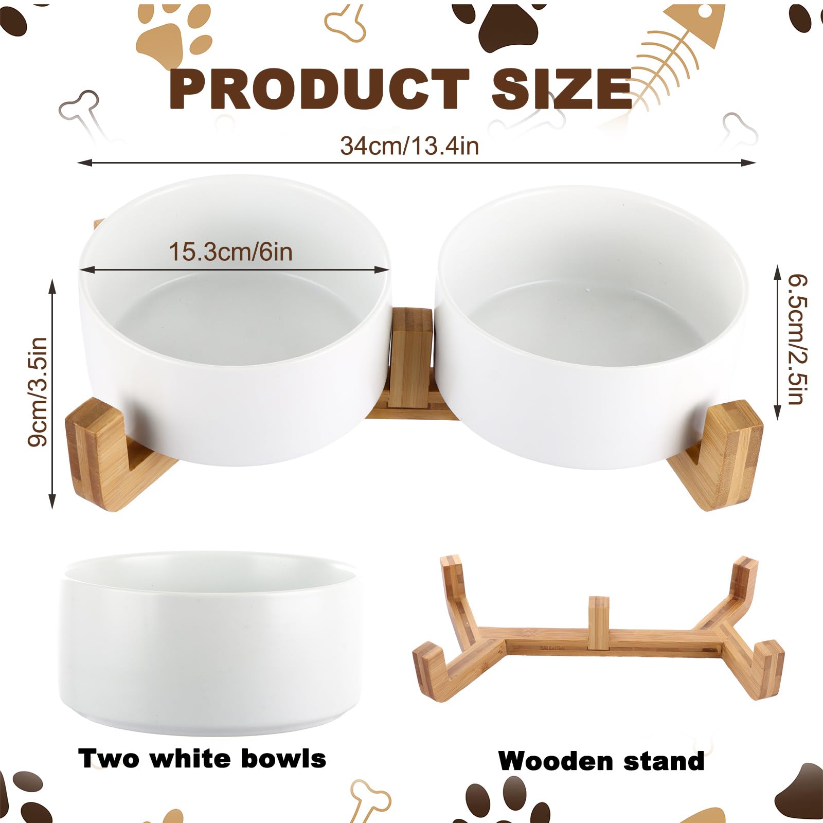 LOPYXBR Raised Dog Bowls with Stand Wood - Image 2