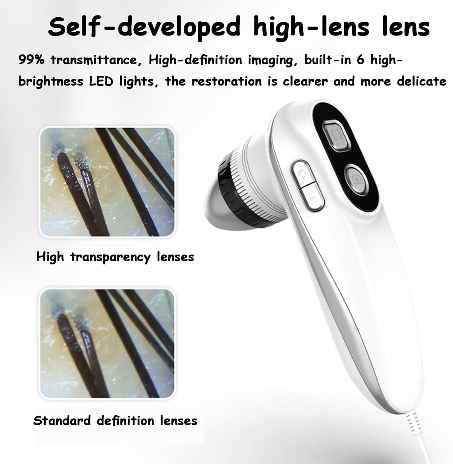 11 Zoll Digitaler Haartester & Mikroskop, multifunktionales Analysegerät für Haut, Haar und Kopfhaut, HD-Display zur Öl-, Feuchte- und Follikeluntersuchung