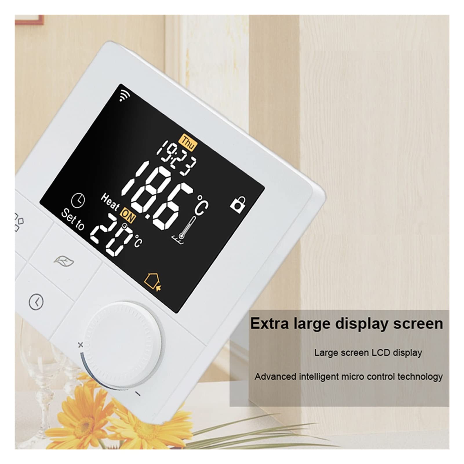Cyfrowy higrometr termometr wewnętrzny Tuya Smart WiFi Termostat temperatury Ciepły sterownik ogrzewania podłogowego Alexa Voice Digital Programboiler Termoregulator Z wyświetlaczem LCD(TR8B-WIFI-EP)