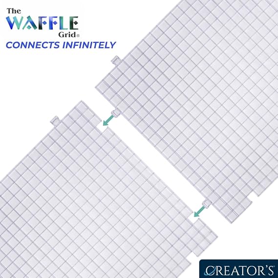 Creator's Waffle Grid 6-Pack - As Seen On HGTV/DIY Cool Tools Network - 100% USA - Solid Bottom Modular Surface - Glass Cutting, Small Parts, Liquid Containment, Grow Room, Etc. - Home, Office, Shop