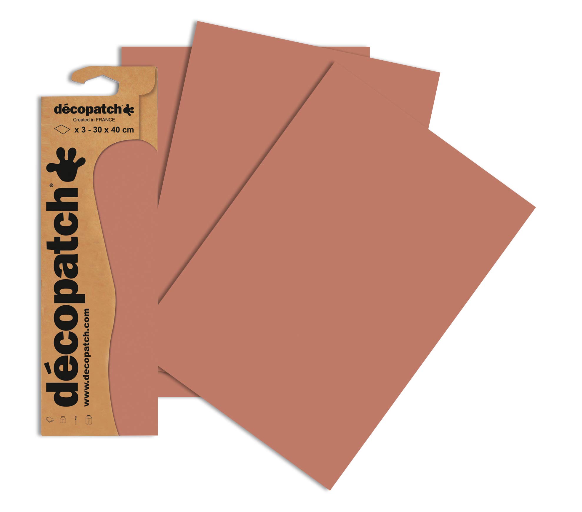 Décopatch Copper C697o - A Pouch Of 3 Sheets Of Printed Paper 30X40 Cm, Uni - Diy - Customisable Décor - Completely Personalise - Creative + Leisure Activity