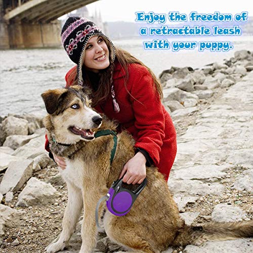Heavy Duty Retractable Dog Leash-16Ft Strong & Durable Walking Leash For S To L Dogs Up To 45/115 Lbs, Upgraded Lock System, Non Slip Grip, Tangle Free (Medium-Large Sized Dogs, Purple) #TOP5