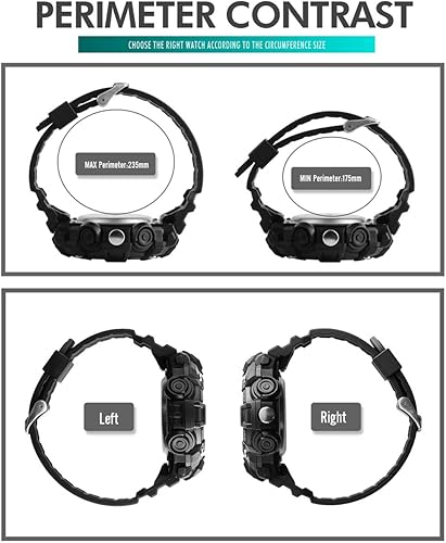 Miniatura 5 de FANMIS Relojes deportivos digitales analógicos para hombre, reloj militar multifunción con alarma de 3 tiempos, cronómetro, cuenta regresiva, 12