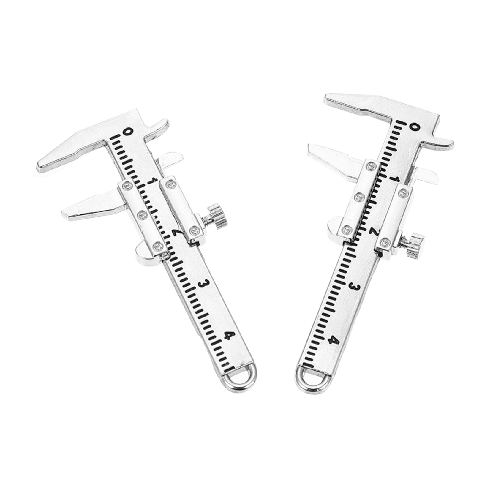 ULTECHNOVO2pcs Vernier Caliper Ornaments Metal Trim Household Decor Home Furniture Vernier Caliper Keyring Caliper Measuring Tool Vernier Caliper Keychain Mini House Accessories Amulet Charm