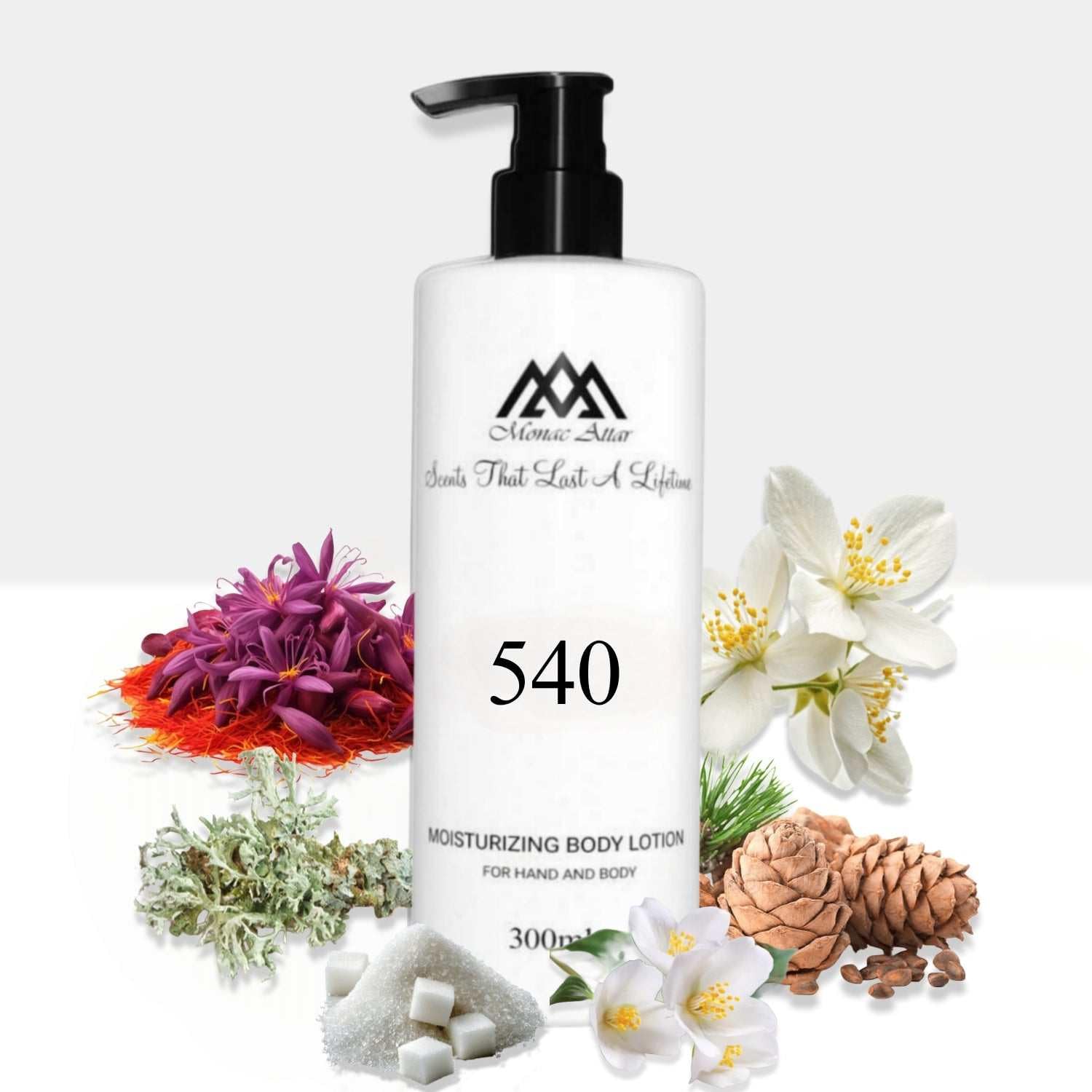 Monac 540 Lotion Inspired by Baccarratt Rouge 540, Eau De Parfum, 10oz/300ml, Long Lasting Fragrance, Luxury Made Affordable