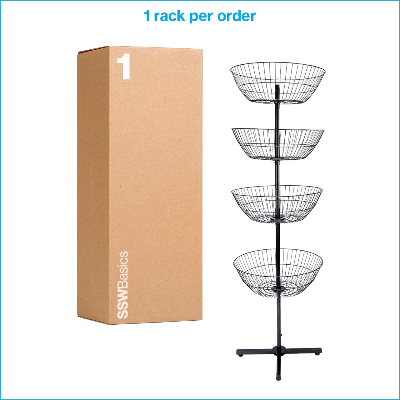 Amazon.com: SSWBasics 4-Basket Wire Floor Spinner Rack and Dump