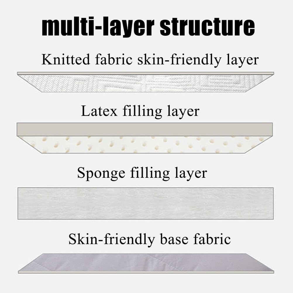 Topper De Colchón De Cama De Masaje De Espuma Viscoelástica De Látex Cojín Antideslizante para Cama De Pestañas con Orificio Topper De Mesa De Masaje De SPA 4 Cm,Blanca,70 * 185cm(S)