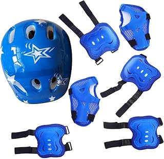 HONMEET 7 Pçs 1 Conjunto De Capacetes Infantis Para Adultos Joelheiras Para Capacetes De Skate Equipamentos De Proteção Para Patinetes Equipamentos De Proteção Para Skate Equipamento