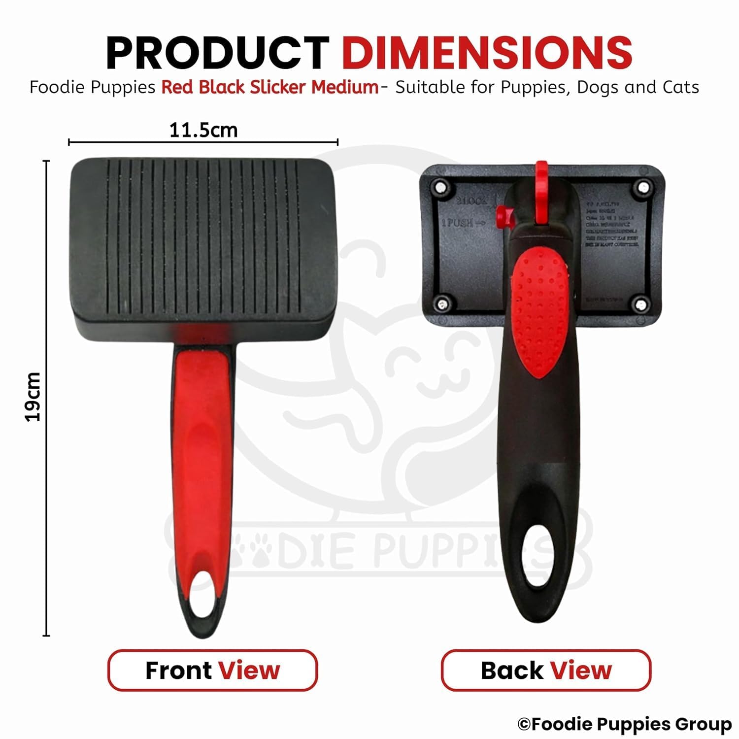 Foodie Puppies Pet Grooming Slicker Brush for Puppies, Dogs, and Cats - (Medium) | Removes Loose Undercoat Mats and Tangled Hair | Massaging Tool for Long and Short Hair (Color May Vary) 1