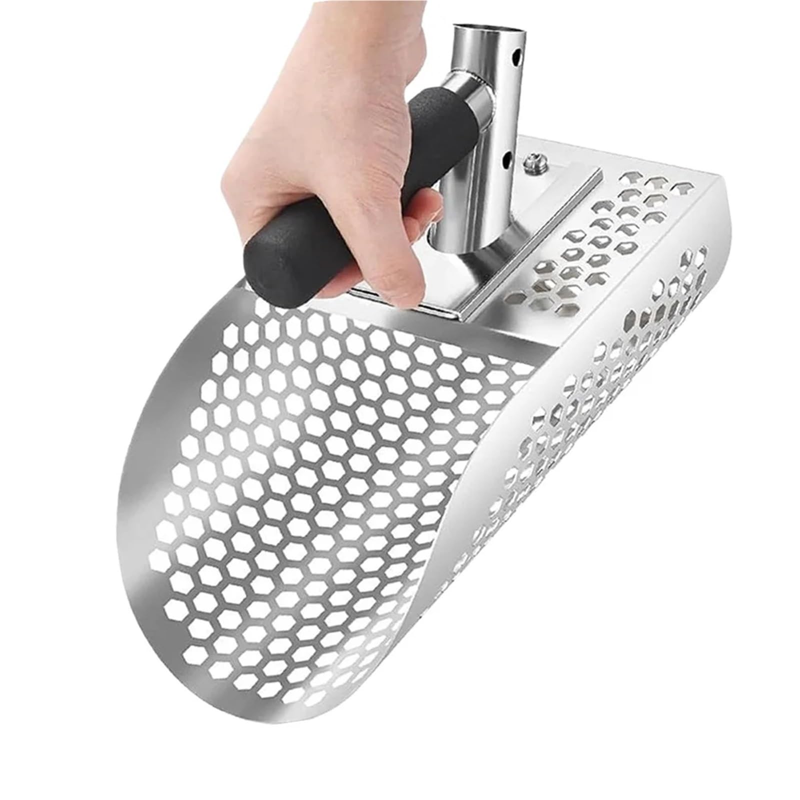 Rastrillo per pulci di sabbia Paletta for sabbia in acciaio inossidabile, setaccio for , manico regolabile, strumento for la rilevazione di metalli, pala da scavo