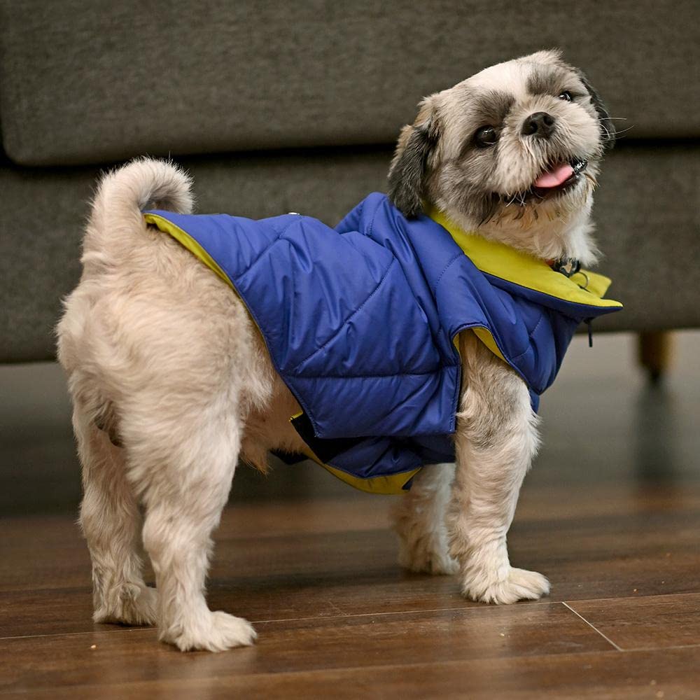 Heads Up For Tails Cozy Pupper Reversible Dog Jacket (XL, Dark Blue/Green) (B09NLPMRFK) Amazon Price History, Amazon Price Tracker