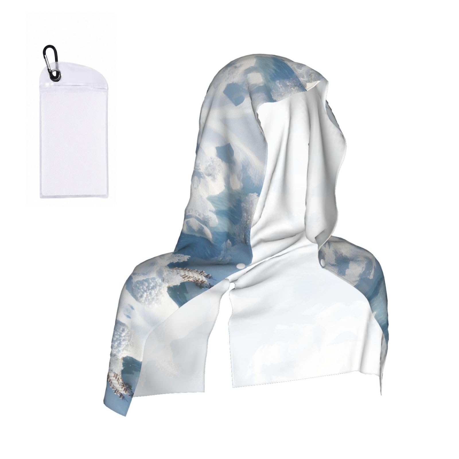 MLTRFGJ Snow Scenery Print Cool Hooded Towels And Keep Them Cool For Several Hours.